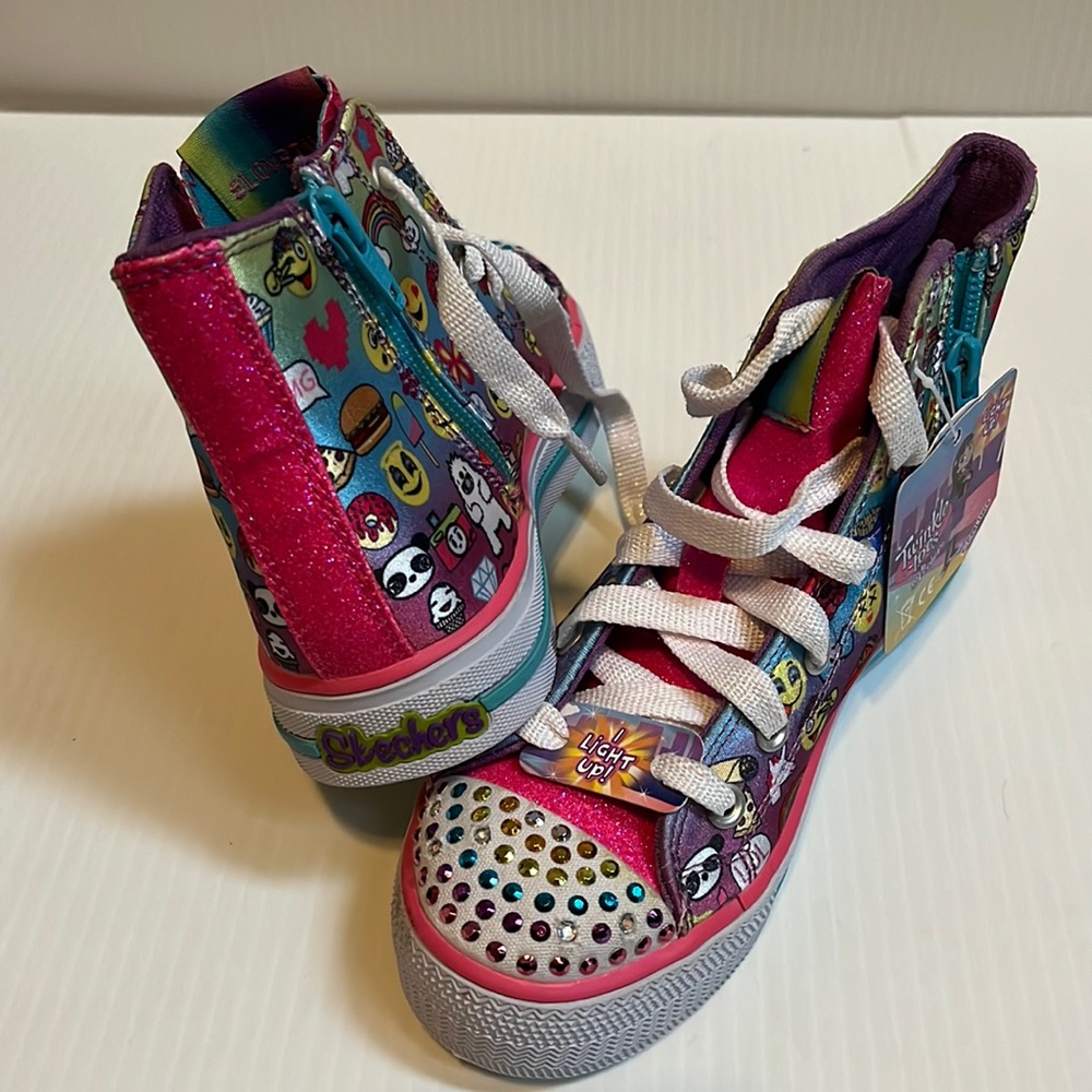 Skechers Light Up Lace sneakers - with multi-color different pictures. Size 12.